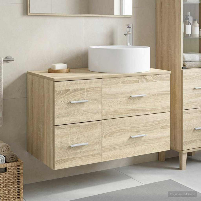 Set de mobilier pentru baie 2 buc. Stejar Sonoma Lemn prelucrat WALTI