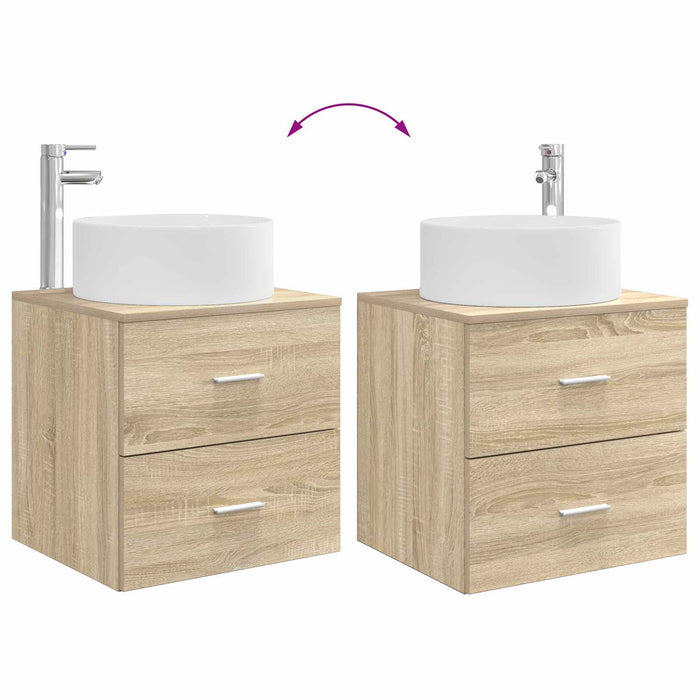 Set de mobilier pentru baie 2 buc. Stejar Sonoma Lemn prelucrat WALTI