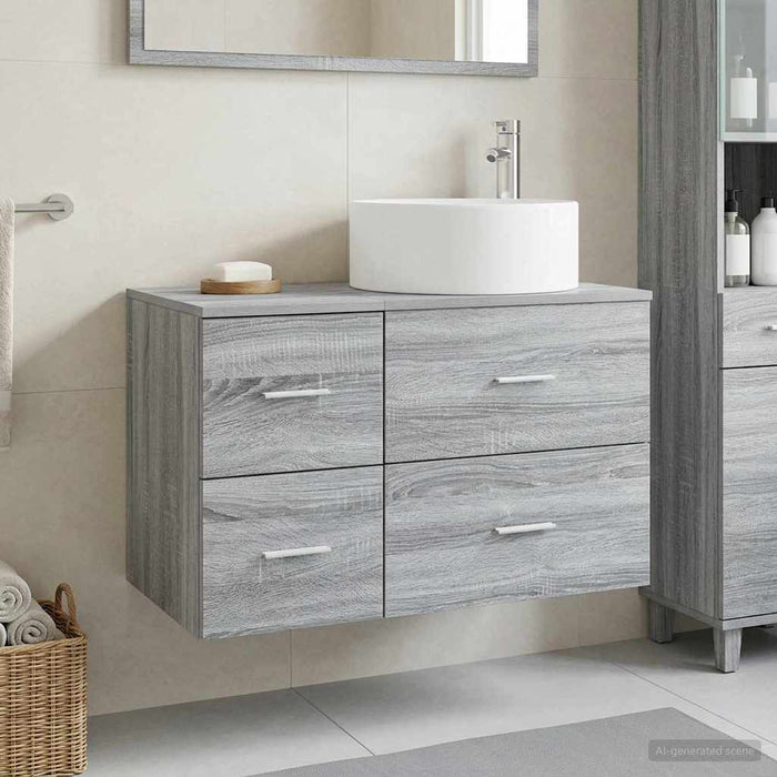 Set de mobilier pentru baie 2 buc. Sonoma gri Lemn prelucrat WALTI