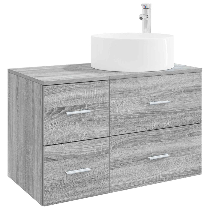 Set de mobilier pentru baie 2 buc. Sonoma gri Lemn prelucrat WALTI