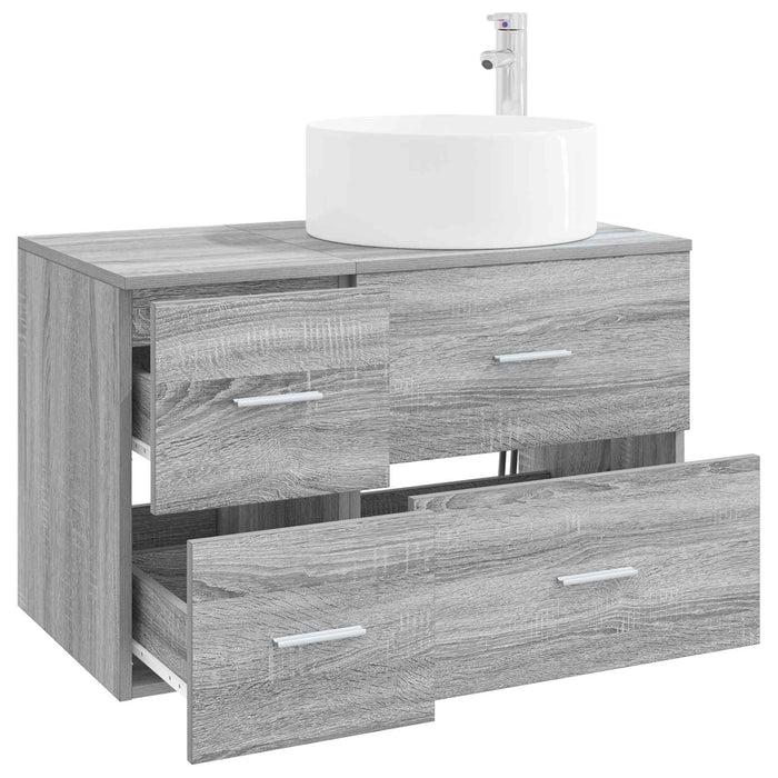 Set de mobilier pentru baie 2 buc. Sonoma gri Lemn prelucrat WALTI