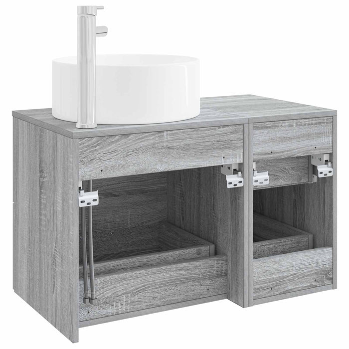 Set de mobilier pentru baie 2 buc. Sonoma gri Lemn prelucrat WALTI