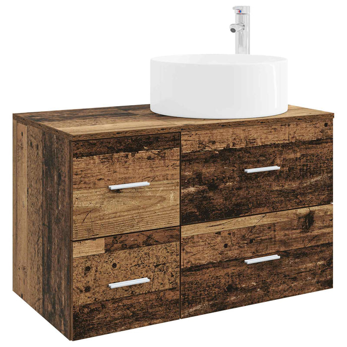 Set de mobilier pentru baie 2 buc. Lemn vechi Lemn prelucrat WALTI