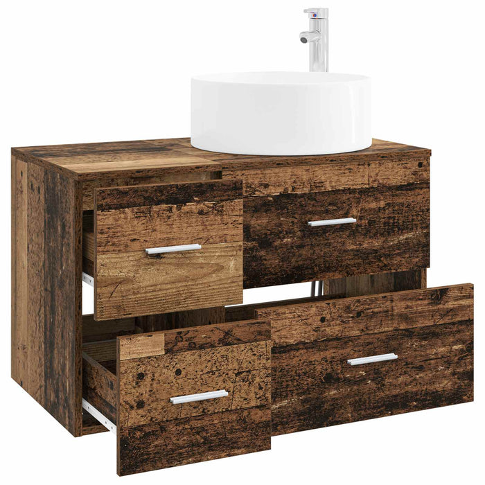 Set de mobilier pentru baie 2 buc. Lemn vechi Lemn prelucrat WALTI