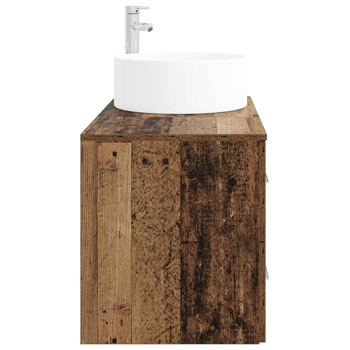 Set de mobilier pentru baie 2 buc. Lemn vechi Lemn prelucrat WALTI
