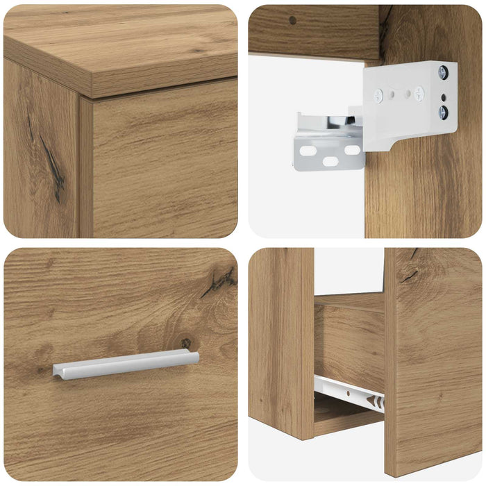 Set de mobilier pentru baie 2 buc. Stejar Artizanal WALTI