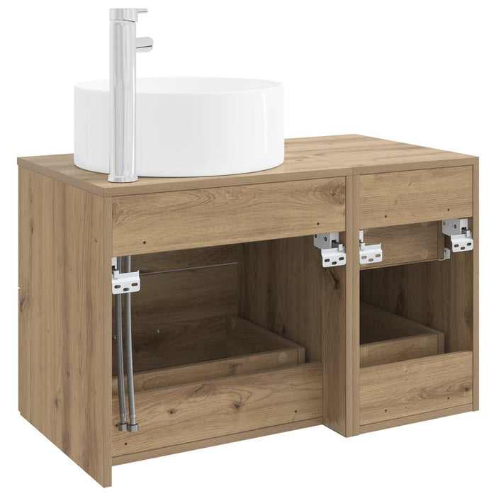 Set de mobilier pentru baie 2 buc. Stejar Artizanal WALTI
