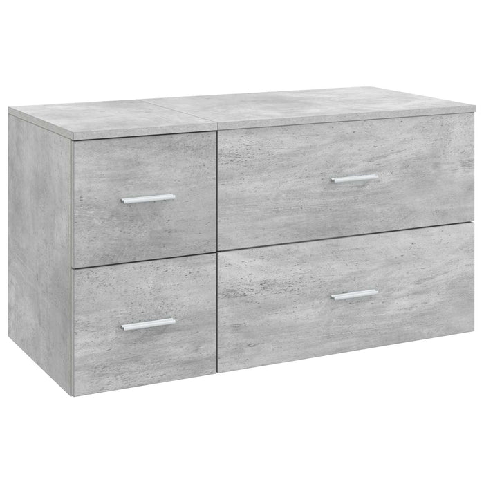 Set de mobilier pentru baie 2 buc. Gri Beton Lemn prelucrat WALTI