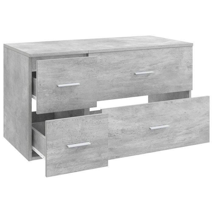 Set de mobilier pentru baie 2 buc. Gri Beton Lemn prelucrat WALTI