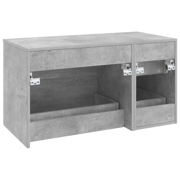Set de mobilier pentru baie 2 buc. Gri Beton Lemn prelucrat WALTI