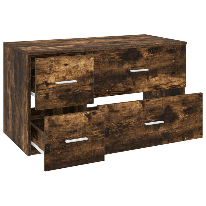 Set de mobilier pentru baie 2 buc. Stejar fumuriu WALTI