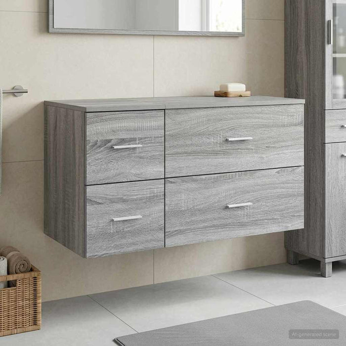 Set de mobilier pentru baie 2 buc. Sonoma gri Lemn prelucrat WALTI