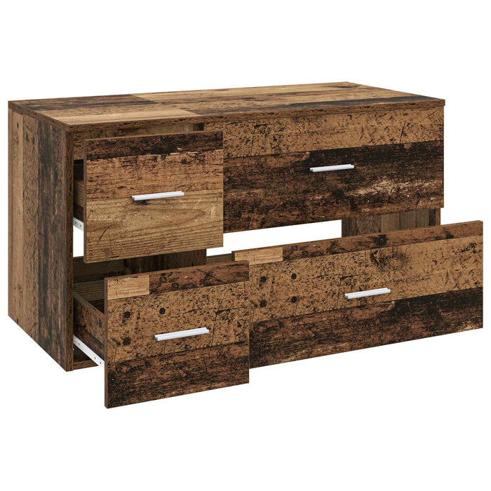 Set de mobilier pentru baie 2 buc. Lemn vechi Lemn prelucrat WALTI