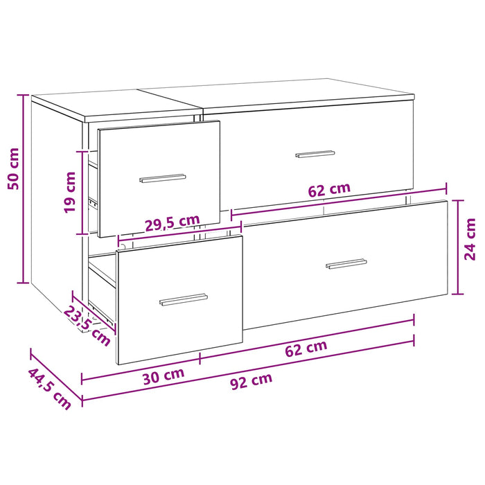 Set de mobilier pentru baie 2 buc. Lemn vechi Lemn prelucrat WALTI