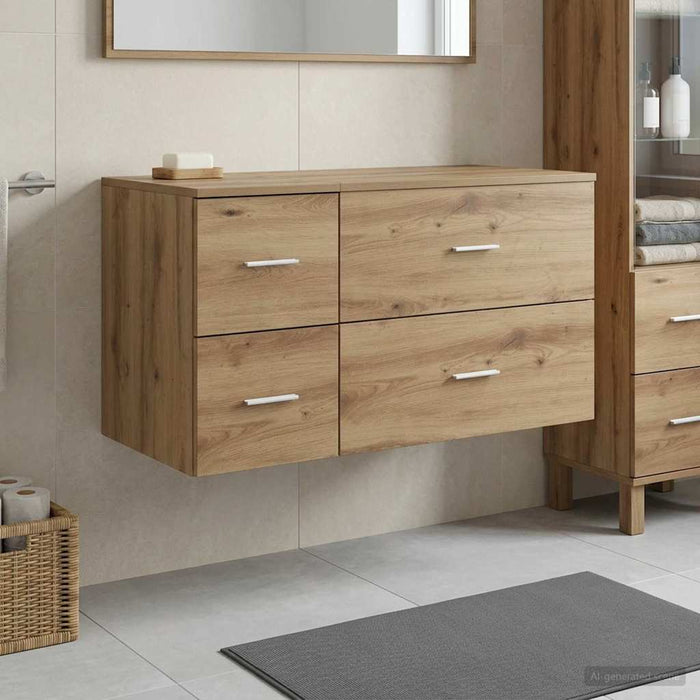 Set de mobilier pentru baie 2 buc. Stejar Artizanal WALTI