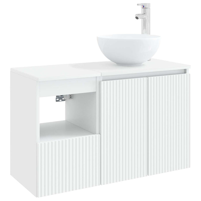 Set de mobilier pentru baie 2 buc. Alb Lemn prelucrat WALTI