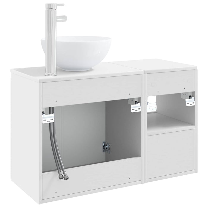 Set de mobilier pentru baie 2 buc. Alb Lemn prelucrat WALTI