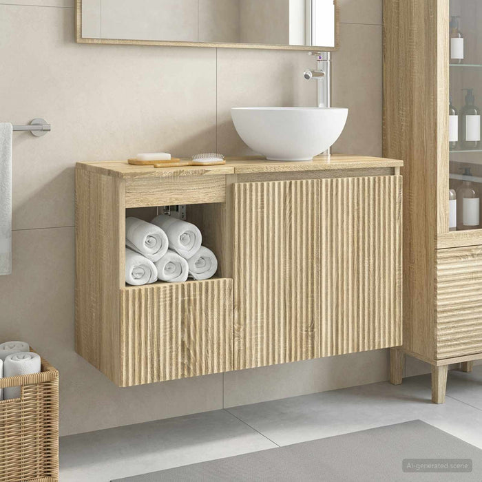 Set de mobilier pentru baie 2 buc. Stejar Sonoma Lemn prelucrat WALTI