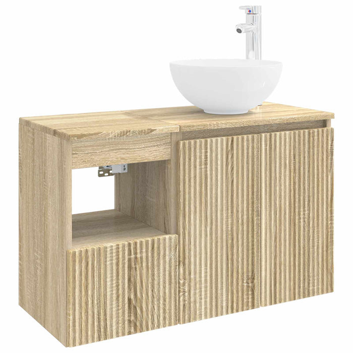 Set de mobilier pentru baie 2 buc. Stejar Sonoma Lemn prelucrat WALTI