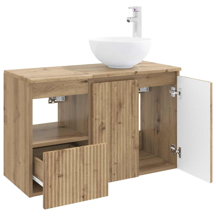 Set de mobilier pentru baie 2 buc. Stejar Artizanal WALTI
