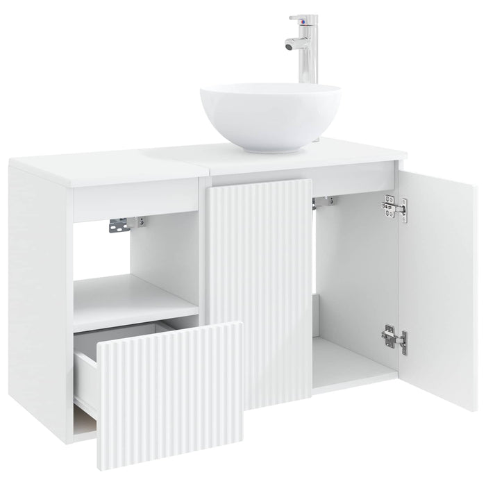 Set de mobilier pentru baie 2 buc. Alb Lemn prelucrat WALTI