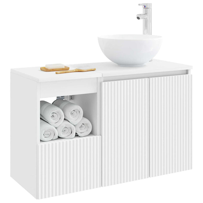 Set de mobilier pentru baie 2 buc. Alb Lemn prelucrat WALTI