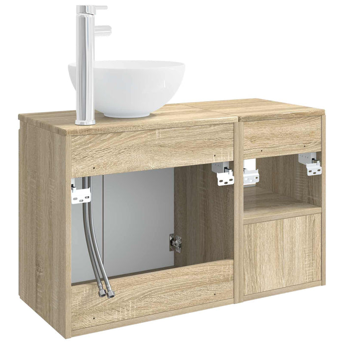 Set de mobilier pentru baie 2 buc. Stejar Sonoma Lemn prelucrat WALTI