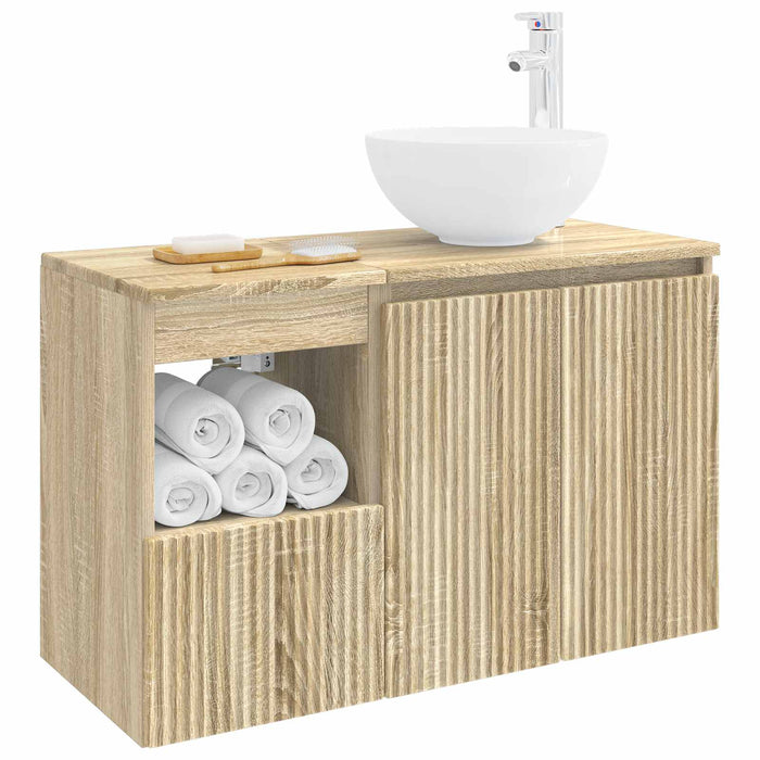 Set de mobilier pentru baie 2 buc. Stejar Sonoma Lemn prelucrat WALTI