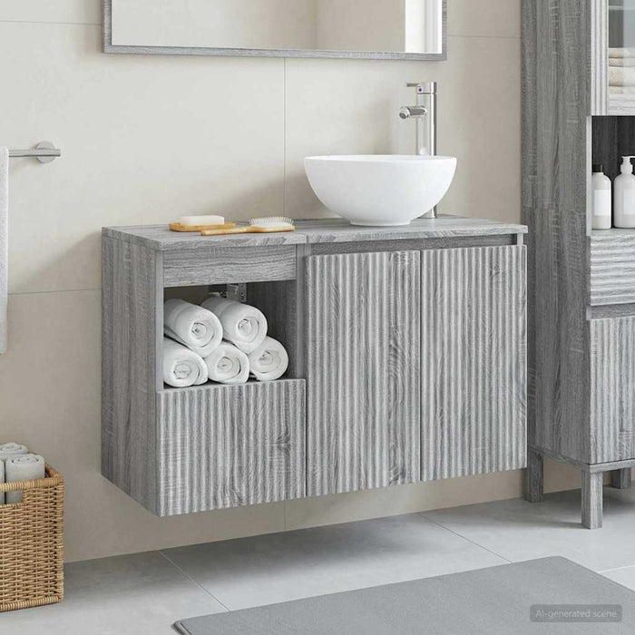 Set de mobilier pentru baie 2 buc. Sonoma gri Lemn prelucrat WALTI