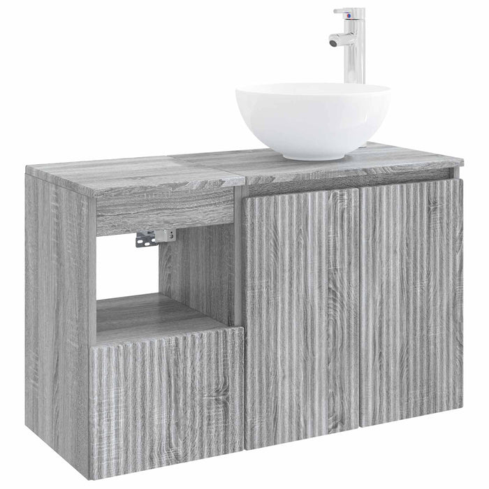 Set de mobilier pentru baie 2 buc. Sonoma gri Lemn prelucrat WALTI