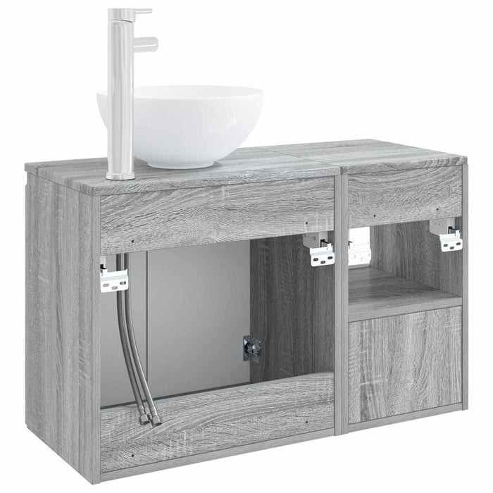 Set de mobilier pentru baie 2 buc. Sonoma gri Lemn prelucrat WALTI