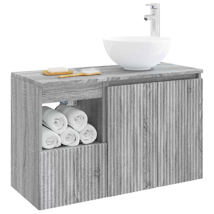 Set de mobilier pentru baie 2 buc. Sonoma gri Lemn prelucrat WALTI