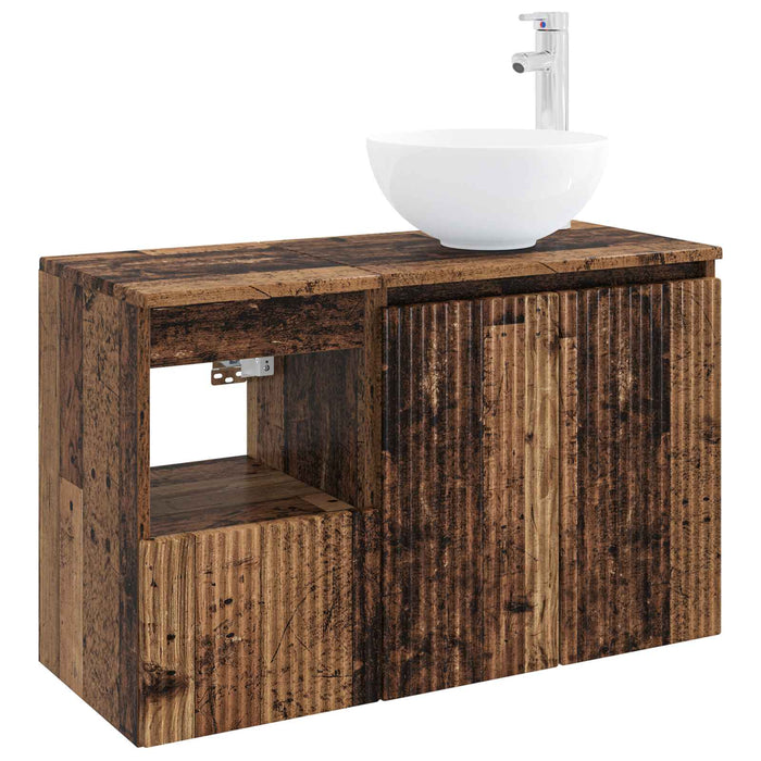 Set de mobilier pentru baie 2 buc. Lemn vechi Lemn prelucrat WALTI