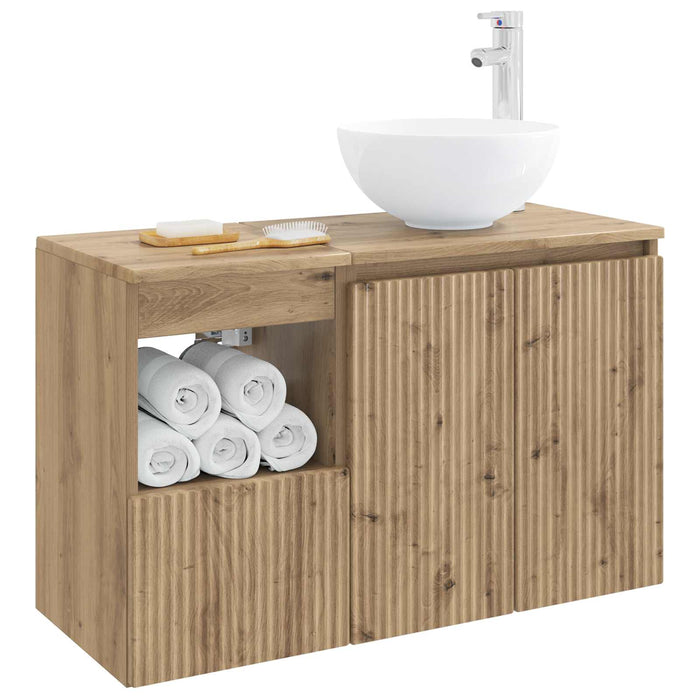Set de mobilier pentru baie 2 buc. Stejar Artizanal WALTI
