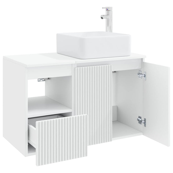 Set de mobilier pentru baie 2 buc. Alb Lemn prelucrat WALTI