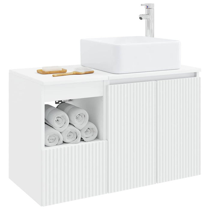 Set de mobilier pentru baie 2 buc. Alb Lemn prelucrat WALTI