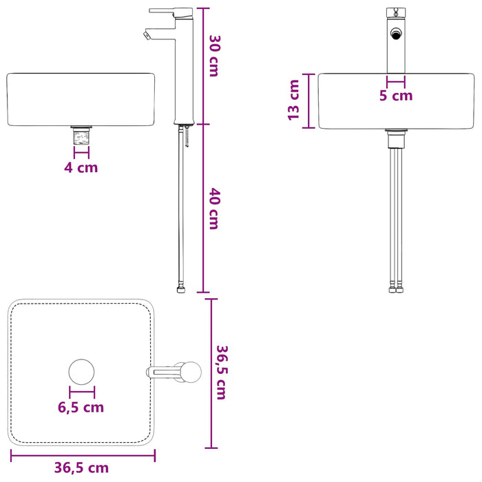 Set de mobilier pentru baie 2 buc. Alb Lemn prelucrat WALTI