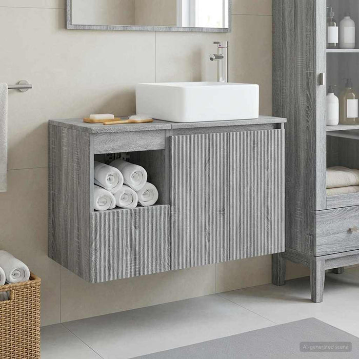Set de mobilier pentru baie 2 buc. Sonoma gri Lemn prelucrat WALTI