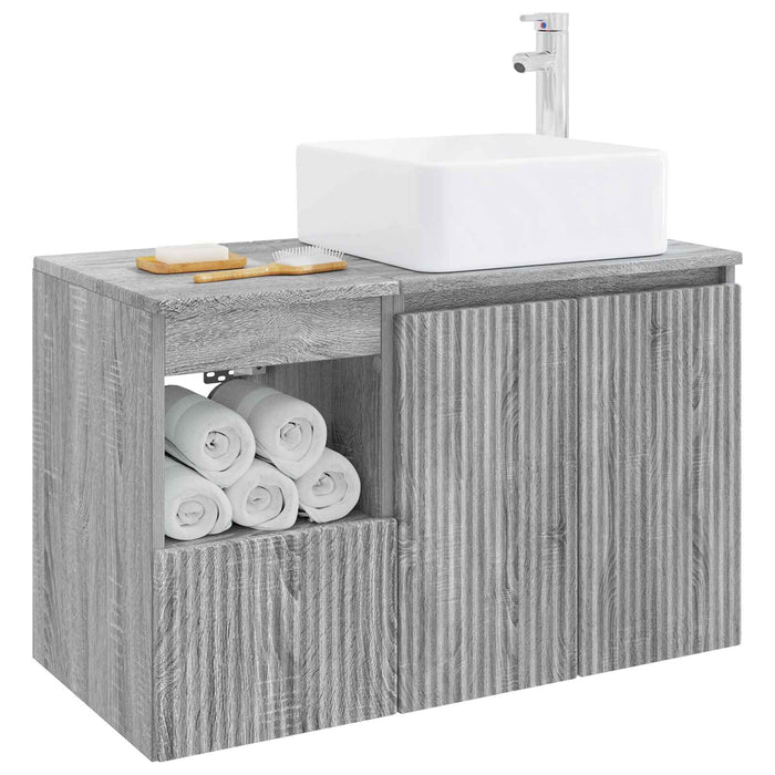 Set de mobilier pentru baie 2 buc. Sonoma gri Lemn prelucrat WALTI
