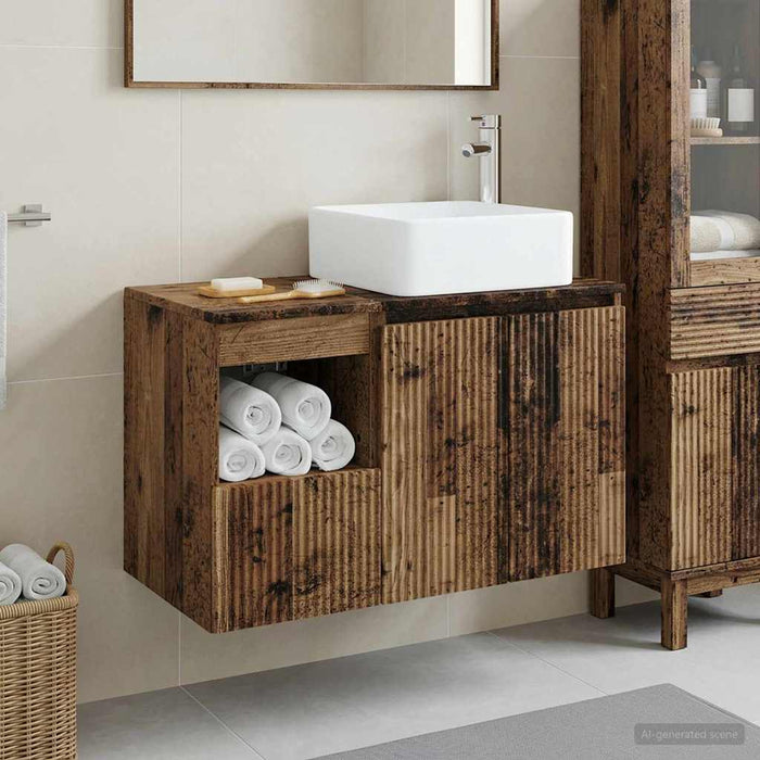Set de mobilier pentru baie 2 buc. Lemn vechi Lemn prelucrat WALTI