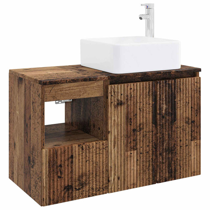 Set de mobilier pentru baie 2 buc. Lemn vechi Lemn prelucrat WALTI