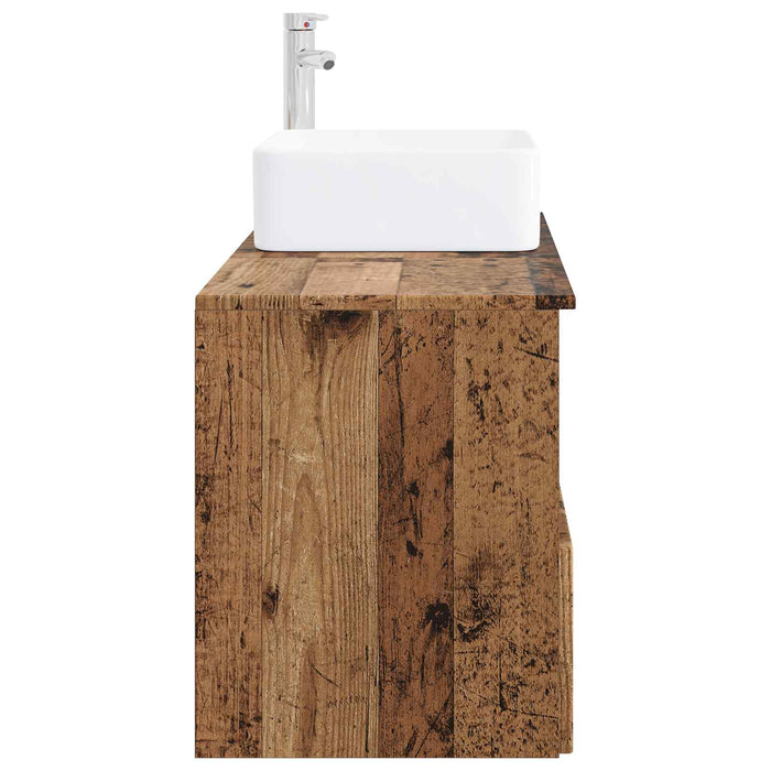Set de mobilier pentru baie 2 buc. Lemn vechi Lemn prelucrat WALTI
