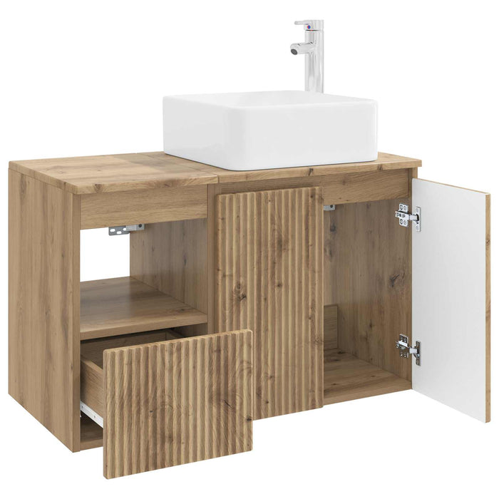 Set de mobilier pentru baie 2 buc. Stejar Artizanal WALTI