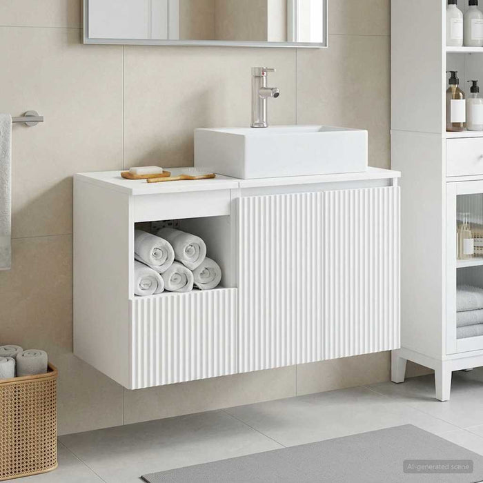 Set de mobilier pentru baie 2 buc. Alb Lemn prelucrat WALTI