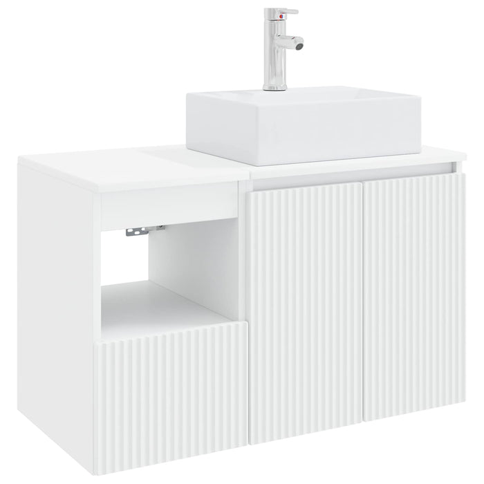 Set de mobilier pentru baie 2 buc. Alb Lemn prelucrat WALTI
