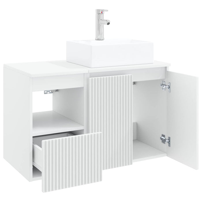 Set de mobilier pentru baie 2 buc. Alb Lemn prelucrat WALTI
