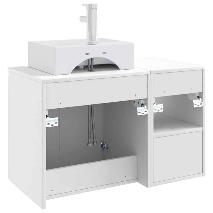 Set de mobilier pentru baie 2 buc. Alb Lemn prelucrat WALTI
