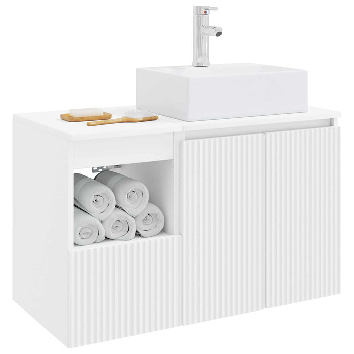 Set de mobilier pentru baie 2 buc. Alb Lemn prelucrat WALTI