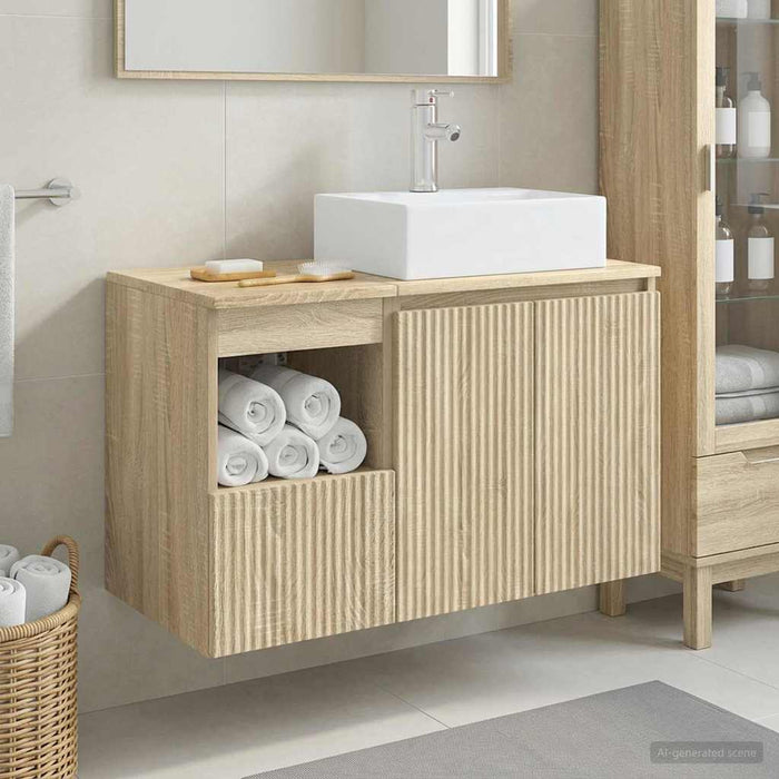 Set de mobilier pentru baie 2 buc. Stejar Sonoma Lemn prelucrat WALTI
