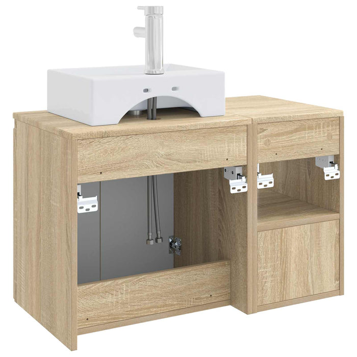 Set de mobilier pentru baie 2 buc. Stejar Sonoma Lemn prelucrat WALTI